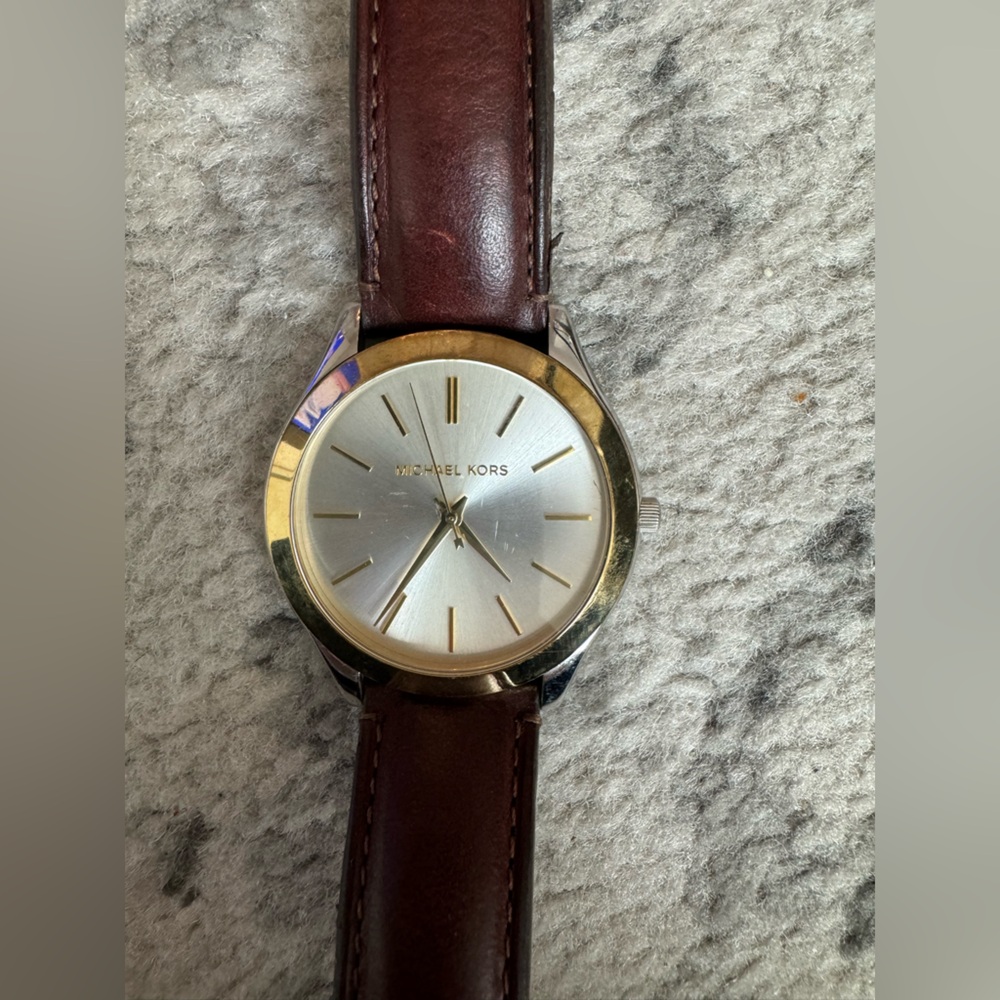 Michael Kors Watch with Brown Leather Strap